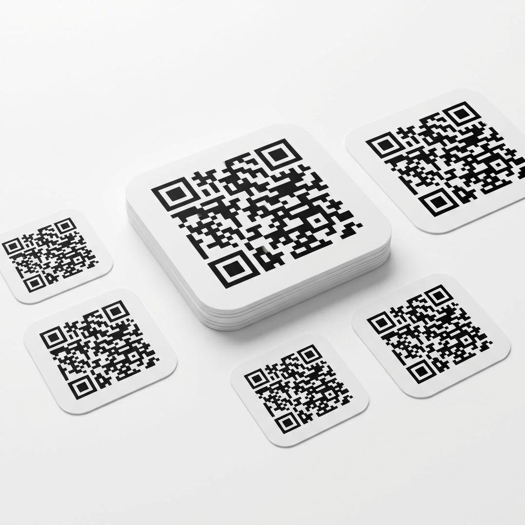 Διάφορα μεγέθη QR code αυτοκόλλητα